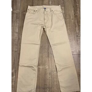 Mens Ralph Lauren Straight Leg Chino Pants Tan Classic Fit Cotton Casual‎ 38x34